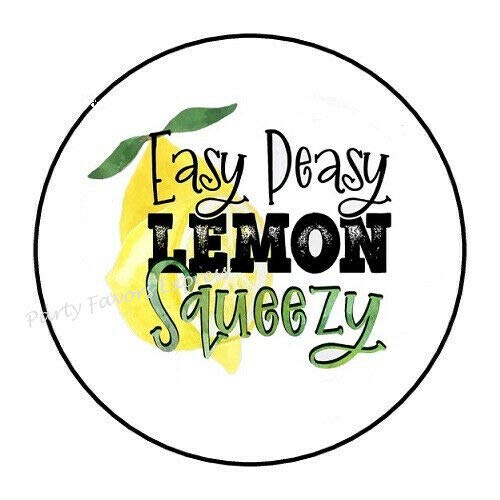 2cmØ 32-Stück! Aufkleber Sticker Briefumschlag-Siegel Post rund Easy Peasy Lemon Squeezy Easy Peasy Lemon Squeezy R1091 von Perfect Sticker