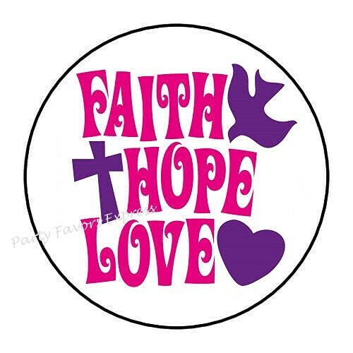 2cmØ 32-Stück! Aufkleber Sticker Briefumschlag-Siegel Post rund Faith Hope Love GLAUBE Hoffnung Liebe R855 von Perfect Sticker