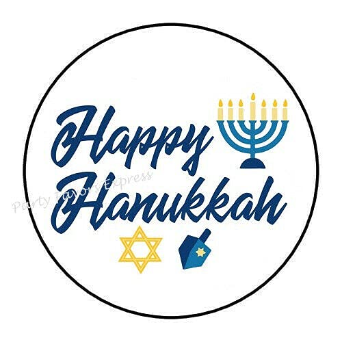 2cmØ 32-Stück! Aufkleber Sticker Briefumschlag-Siegel Post rund Happy Hanukkah Happy Hanukkah R2770 von Perfect Sticker