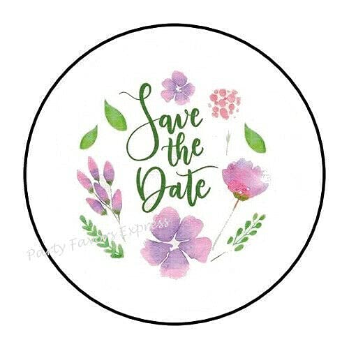 2cmØ 32-Stück! Aufkleber Sticker Briefumschlag-Siegel Post rund Save Date Wedding Purple Save Date Hochzeitsfeier LILA R1374 von Perfect Sticker