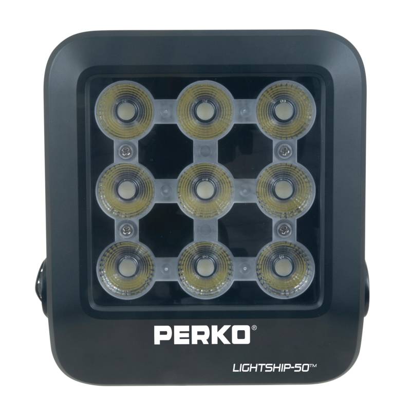 Perko 1643050S0B Lightship 50 Hochleistungs-LED-Strahler, 7500 Lumen, Schwarz von Perko