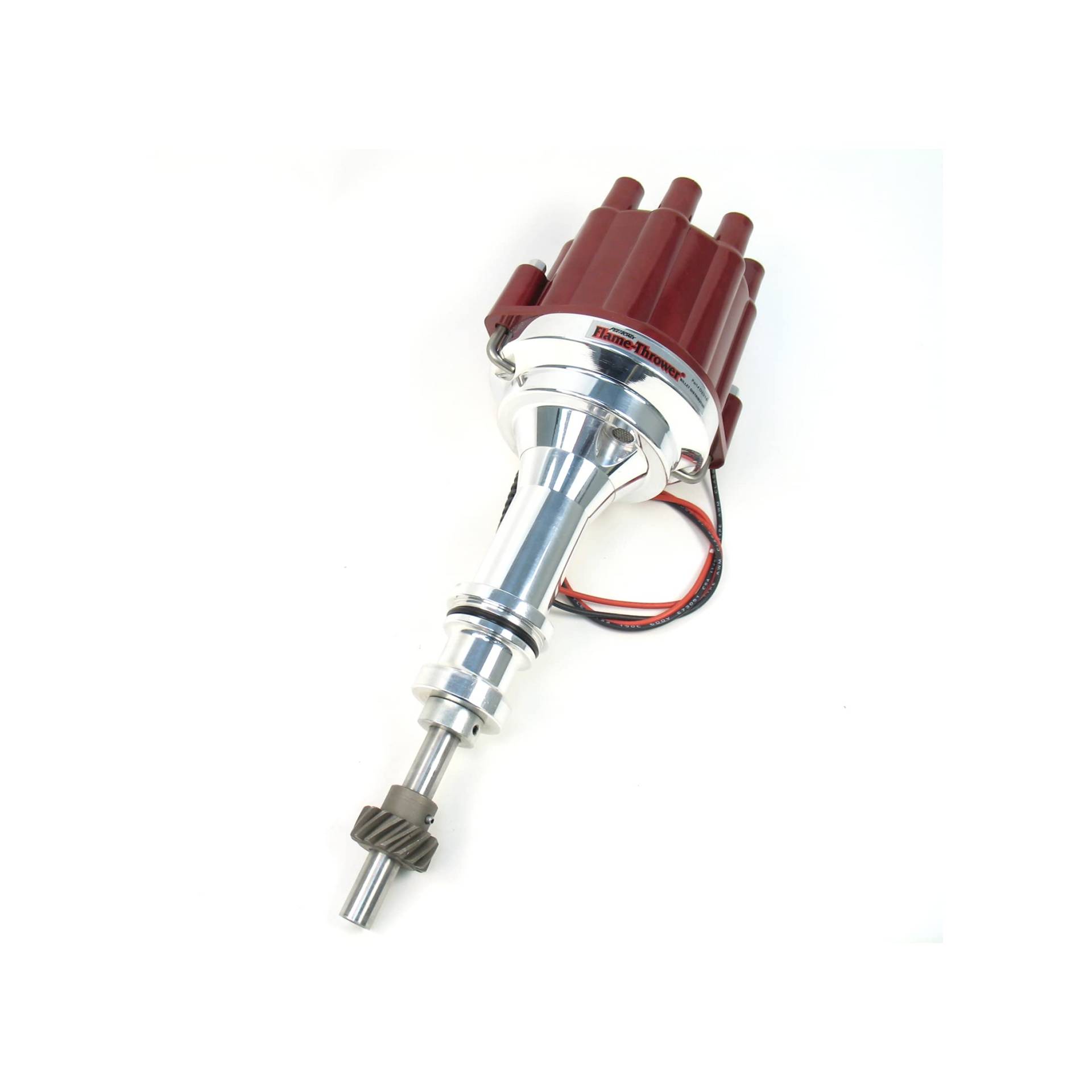 Pertronix D231801 Flammenwerfer Plug and Play Red Cap Marine Billet Elektronischer Verteiler mit Zündung II Technologie mit roter Kappe für Ford 351W von Pertronix