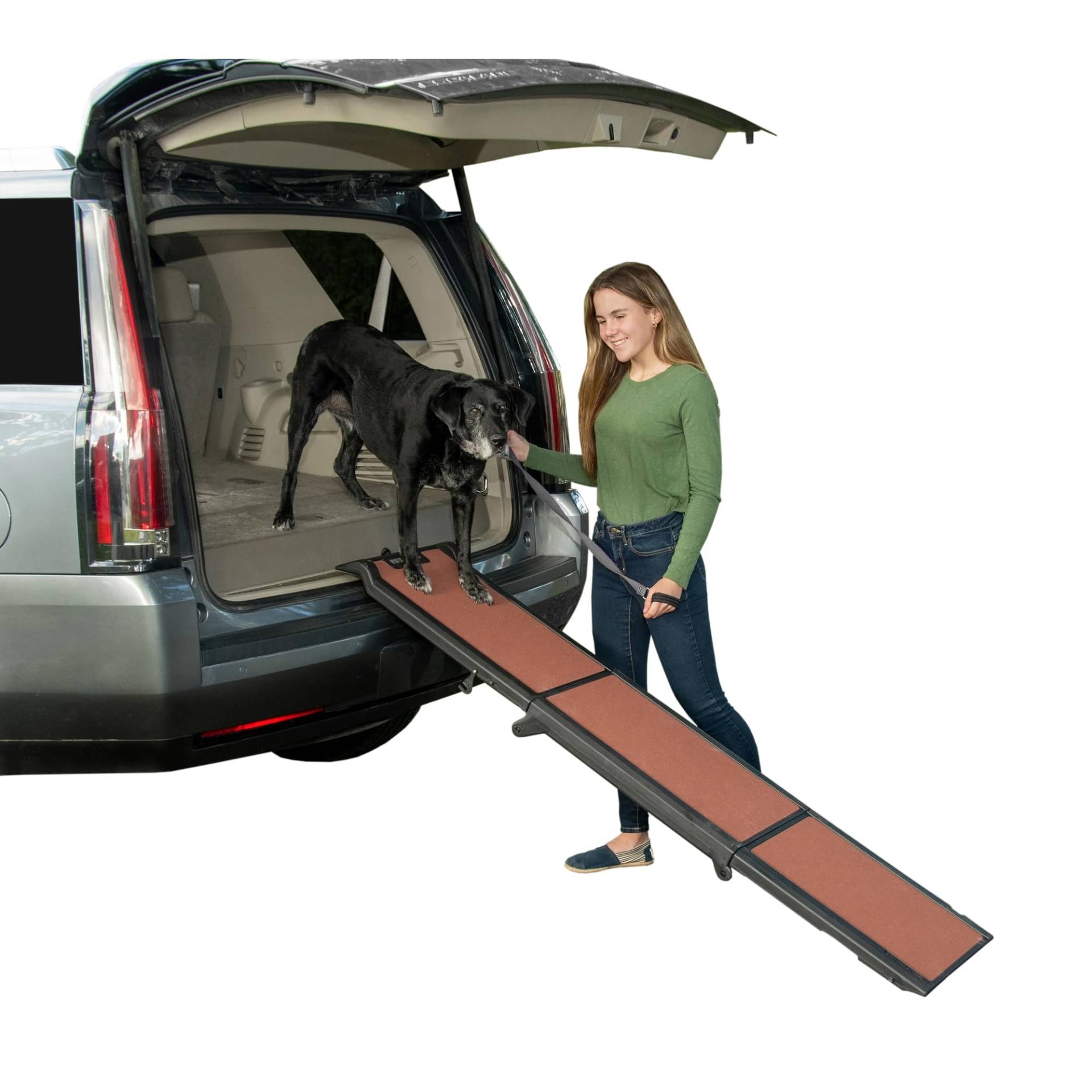 Pet Gear Travel Lite Rampen für Hunde und Katzen, kompakt, einfach zusammenklappbar, leicht und tragbar, integrierter Tragegriff, unterstützt 68-90 kg, Espresso von Pet Gear