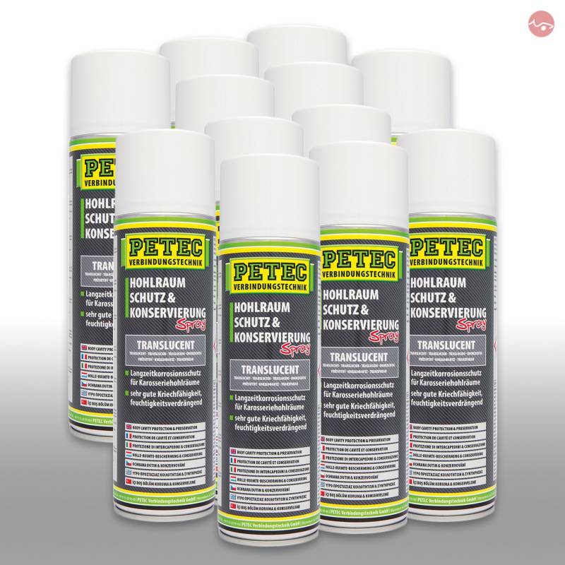 Petec_bundle 12x PETEC HOHLRAUMSCHUTZ und KONSERVIERUNG Spray Wachs Schutz 500 ML 73550 von Petec_bundle