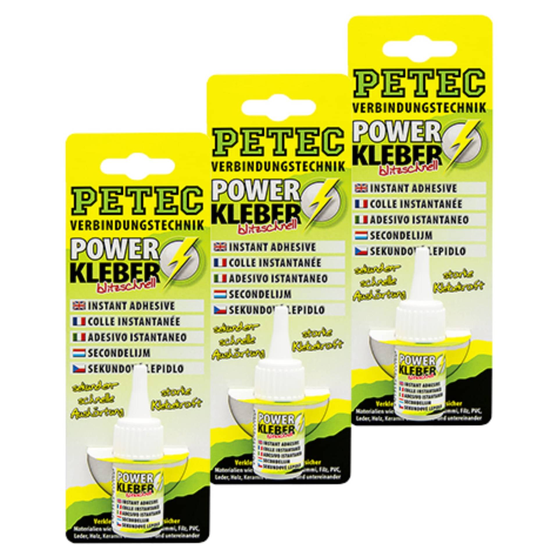 Petec_bundle 3X PETEC Power KLEBER Sekundenkleber Kleber 10 G SB-Karte 93410 von Petec_bundle