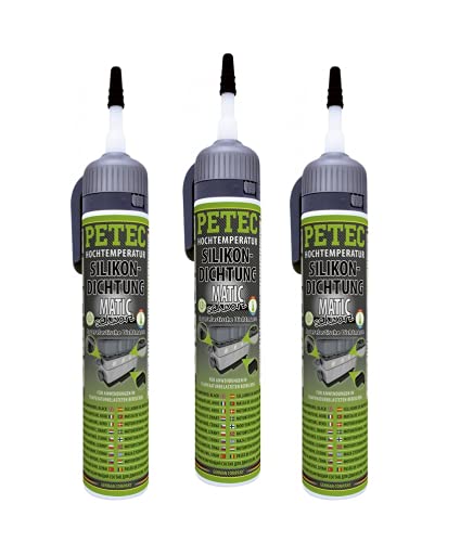 Petec_bundle 3X PETEC SILIKONDICHTUNG Matic SCHWARZ Dichtmasse Dichtstoff Tube 200 ML 97720 von Petec_bundle