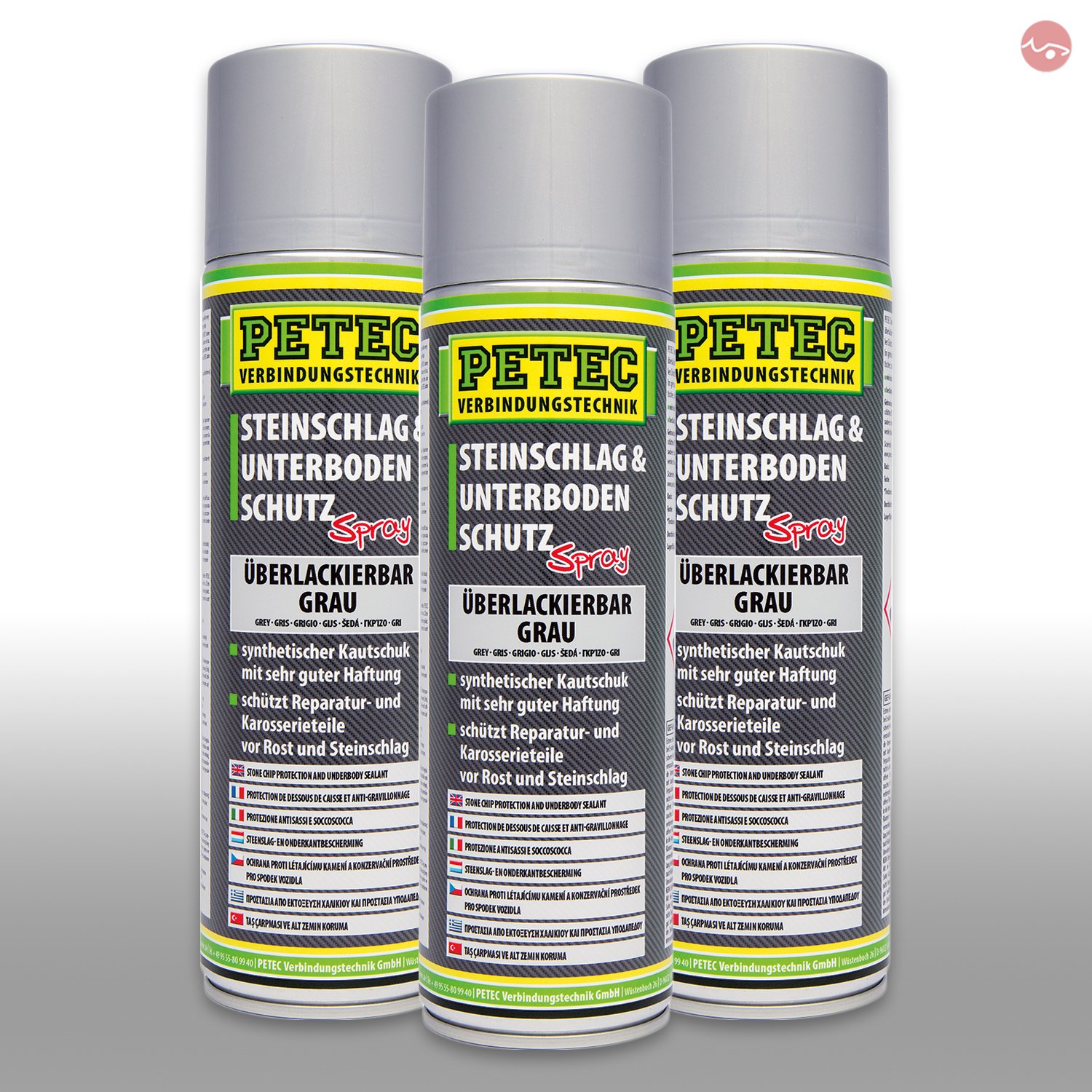 Petec_bundle 3X PETEC STEINSCHLAG und UNTERBODENSCHUTZ KAUTSCHUKBASIS GRAU 500 ML 73350 von PETEC