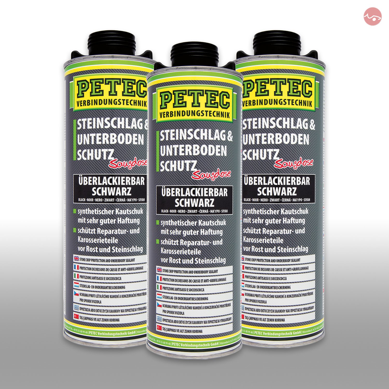 Petec_bundle 3X PETEC STEINSCHLAG und UNTERBODENSCHUTZ KAUTSCHUKBASIS SCHWARZ 1.000 ML 73210 von Petec_bundle