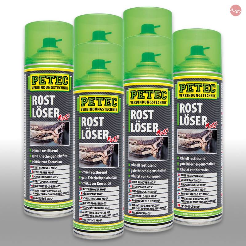 Petec_bundle 6X PETEC ROSTLÖSER MoS² Rostentferner Spraydose 500 ML 70050 von PETEC