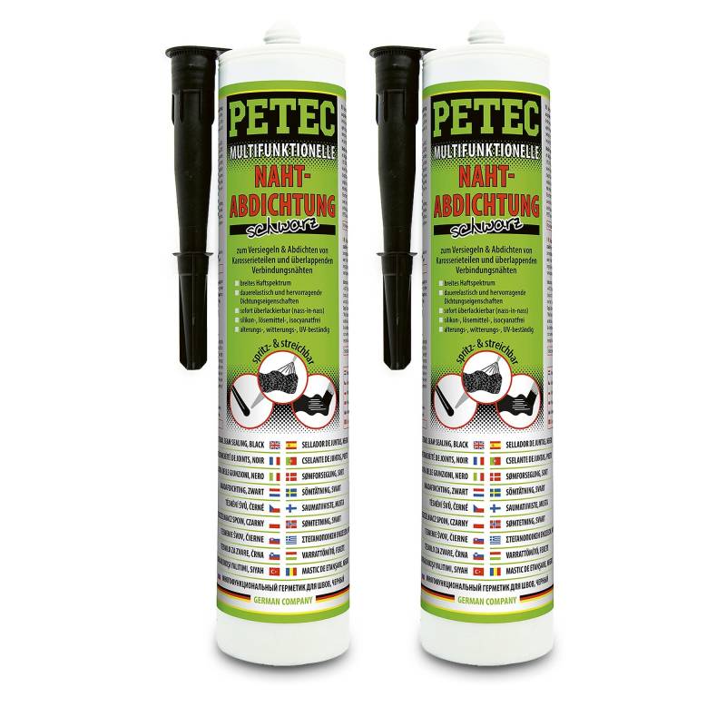 2x 310ml Petec Multifunktionelle Nahtabdichtung Multi Naht Abdichtung Dichtmasse Dichtmittel Dichtung Kartusche schwarz von PETEC