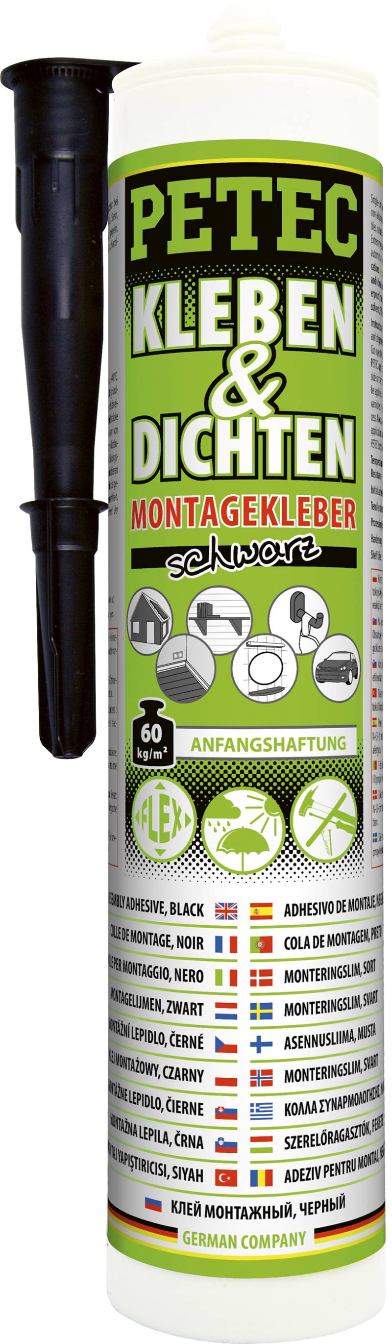 Kleben & Dichten Montagekleber, schwarz, 290 ml, Petec von Petec