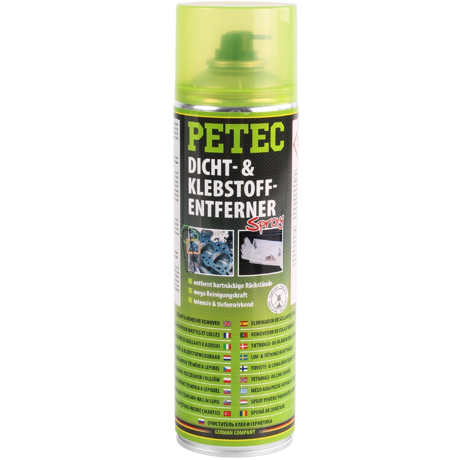 PETEC Dicht- & Klebstoffentferner Spray 500 ml, entfernt hartnäckige Dicht- und Klebstoffreste sowie Farben und Lacke. Kleberlöser, Kleberentferner silikonfrei 82150 von PETEC