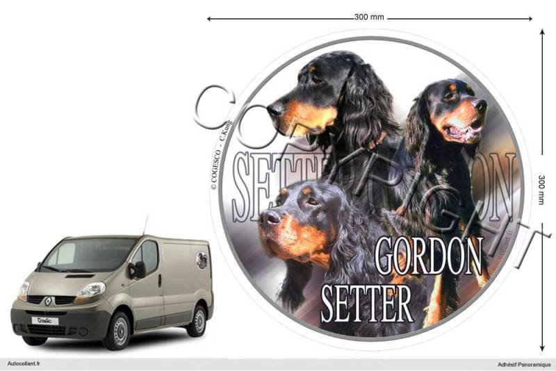 Circular Aufkleber Hund 30 cm Gordon Setter von Pets-easy