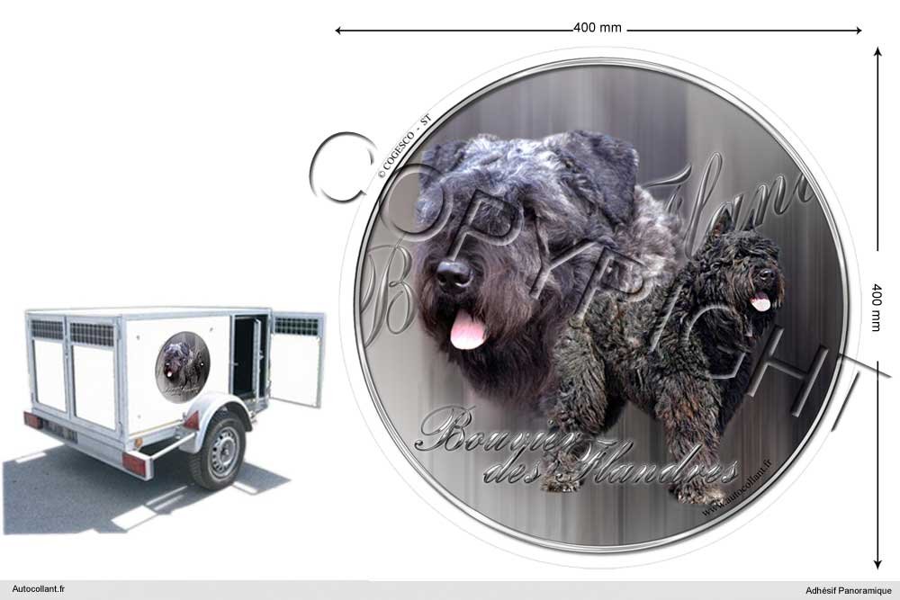 Pets-easy Circular Aufkleber Hund 40 cm Bouvier des Flandres von Pets-easy