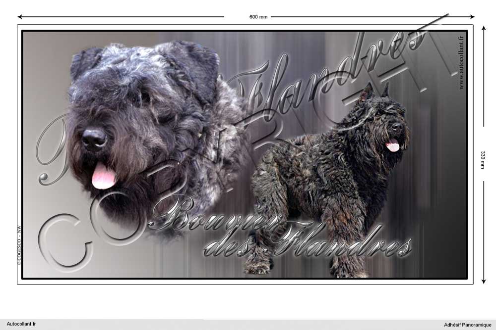 Pets-easy Rechteckige Aufkleber Hund 60cm Bouvier des Flandres von Pets-easy