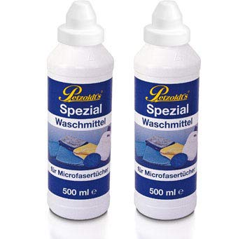 Petzoldt's 2 x 500 ml Spezial Waschmittel für Microfaser-Poliertücher die zur Fahrzeugpflege verwendet Werden, Microfaserwaschmittel von Petzoldt's