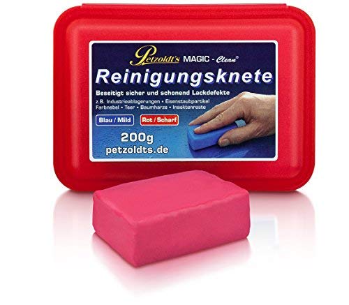 Petzoldt's 200 Gramm rote Profi-Reinigungsknete MAGIC-Clean - die scharfe Lackknete zur Lackpflege und Felgenreinigung von Petzoldt's