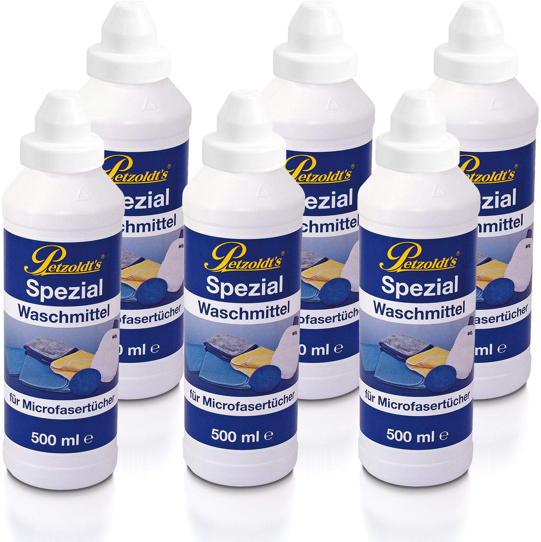 6× 0,5-l Petzoldts Spezial Waschmittel für Microfaser-Poliertücher die zur Fahrzeugpflege verwendet Werden, Microfaserwaschmittel von Petzoldt's