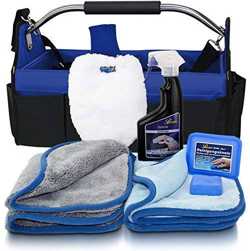 Petzoldts Tasche, mit Microfaser Waschhandschuh, Trockentuch, Poliertuch, Reinigungsknete-Gleitmittel Set und Autopflegetasche von Petzoldt's