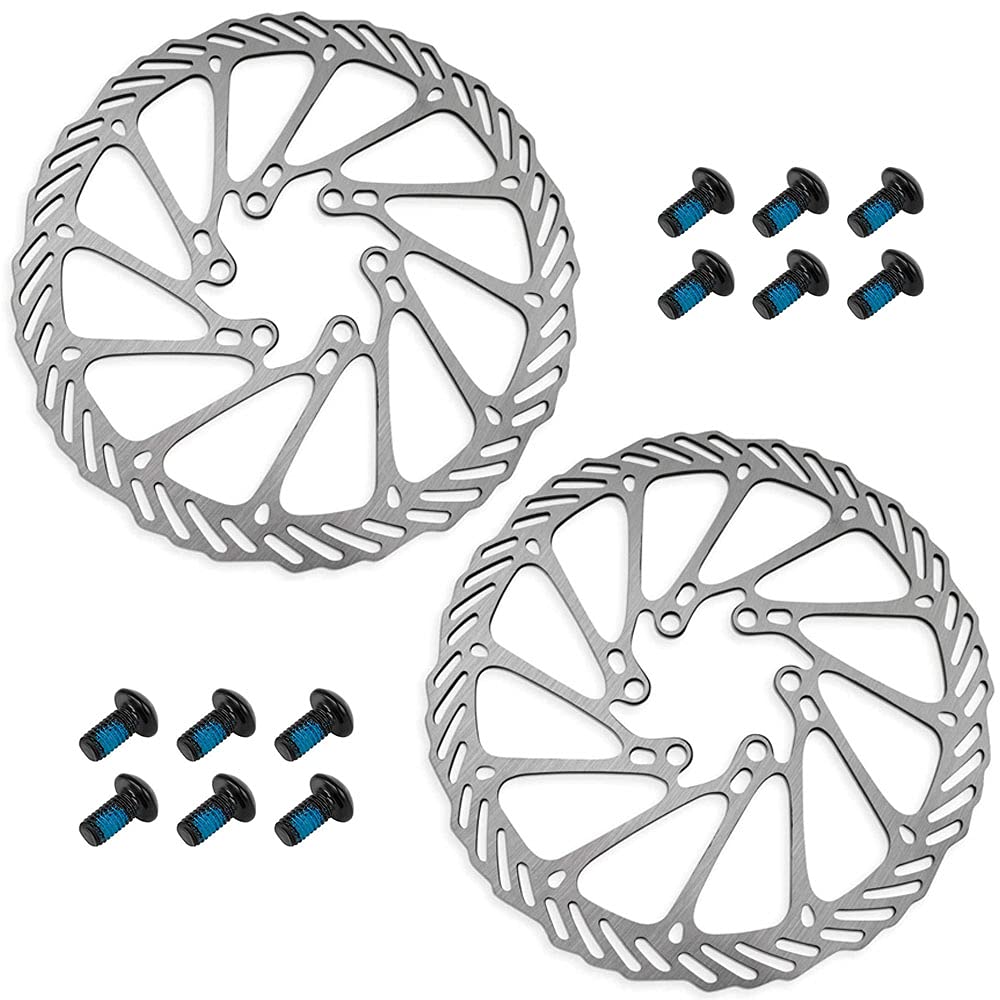 2 Stück Edelstahl Fahrrad Bremsscheibe, Scheibenbremse, Bremsscheibe Bike Edelstahl, Bremsscheibe 180mm 6 Loch, für MTB-Mountainbikes, Und Die Meisten Fahrräder, Rennrad, Mountainbike von Peuirre