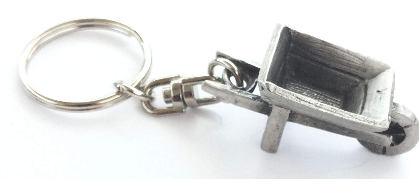 Pewter Keychains Hochwertig Hartzinn Schubkarre Schlüsselanhänger mit Geschenkbeutel von Pewter Keychains