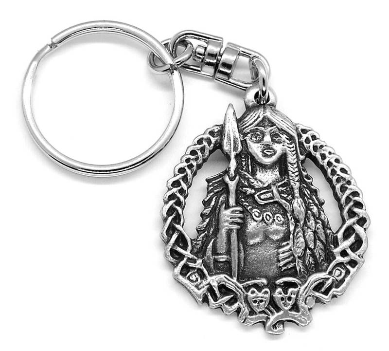 Pewter Keychains Schlüsselanhänger Wikinger Göttin Freya Zinn mit Geschenkbeutel von Pewter Keychains