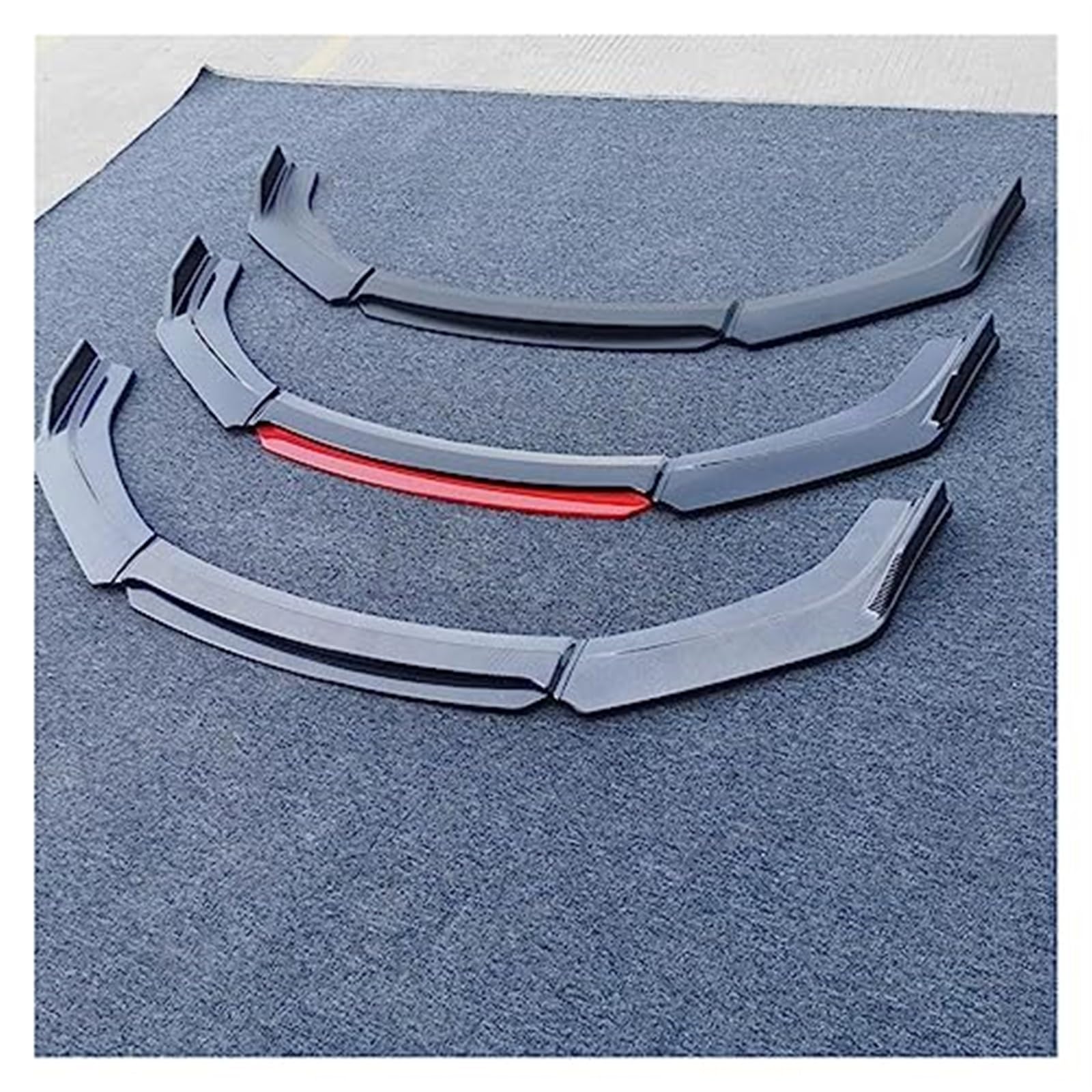 Front-Aero-Spoiler, Pexorin Kohlefaser/Schwarz Auto Frontstoßstange Lippensplitter Stoßstangendiffusor Schutzfolie Frontspoiler(BLACK Gloss black red) von Pexorin