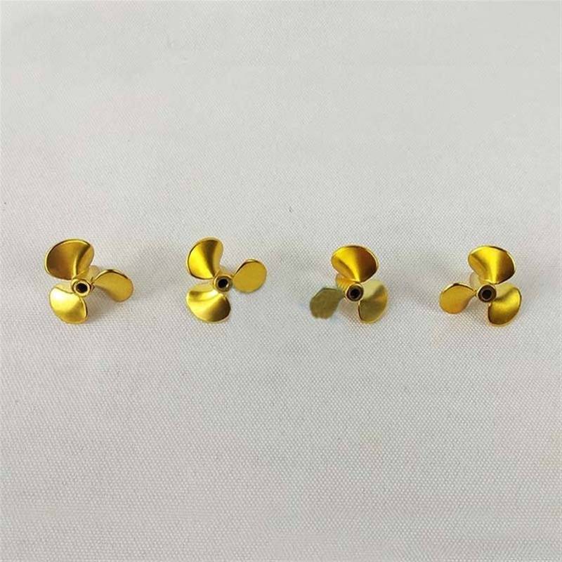 Pexorin 2 Paar 3-Blatt-Propeller aus Metallpaddellegierung, vollständiger Immersionspropeller, for RC-Boot-DIY-Modellschiff-Laufrad mit Wellenlochdurchmesser 3 mm Ferngesteuerter Bootspropeller von Pexorin