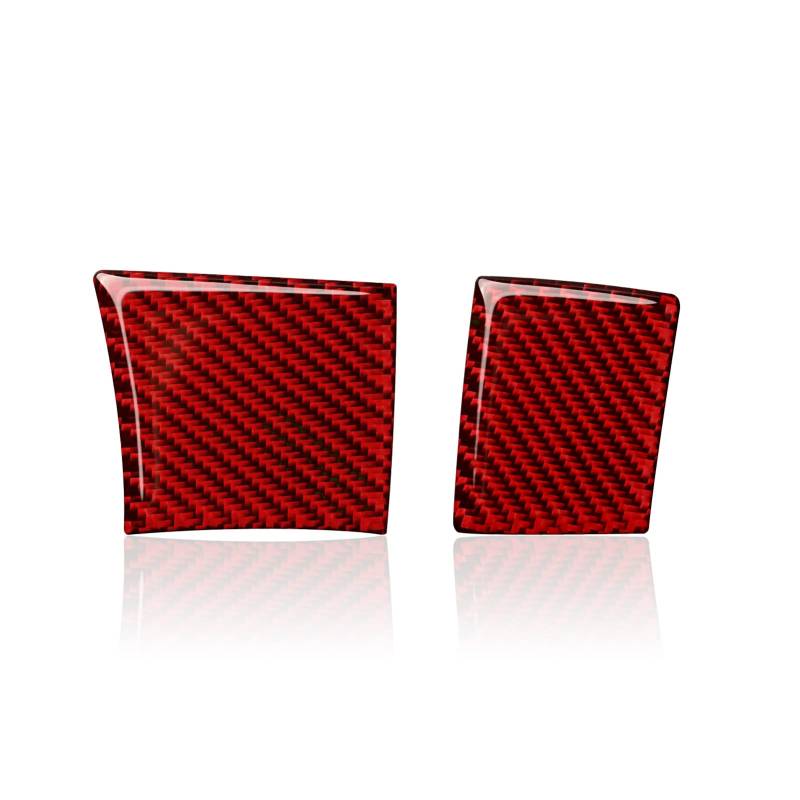 Pexorin 2 Stücke Auto Links Rechts Von Lenkrad Aufkleber, for Dodge, for Challenger 2015-2021 Zubehör Carbon Faser Aufkleber Trim Aufkleber Lenkradfolie(Red) von Pexorin