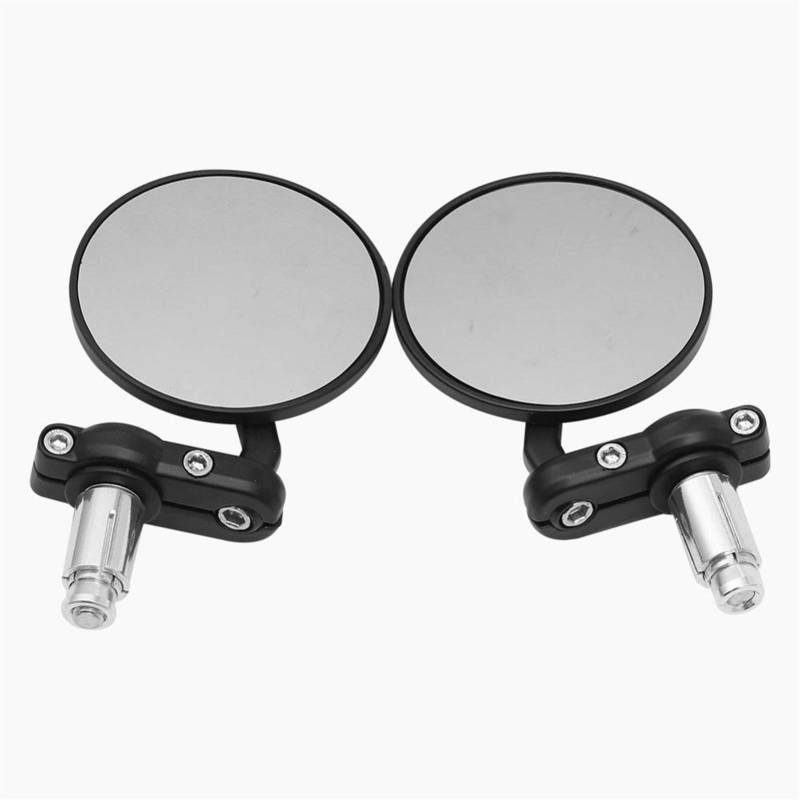 Pexorin 22mm Universal Motorrad Spiegel Aluminium Schwarz Griff Bar End Rearview Außenspiegel Motor Zubehör Motorrad-Rückspiegel von Pexorin