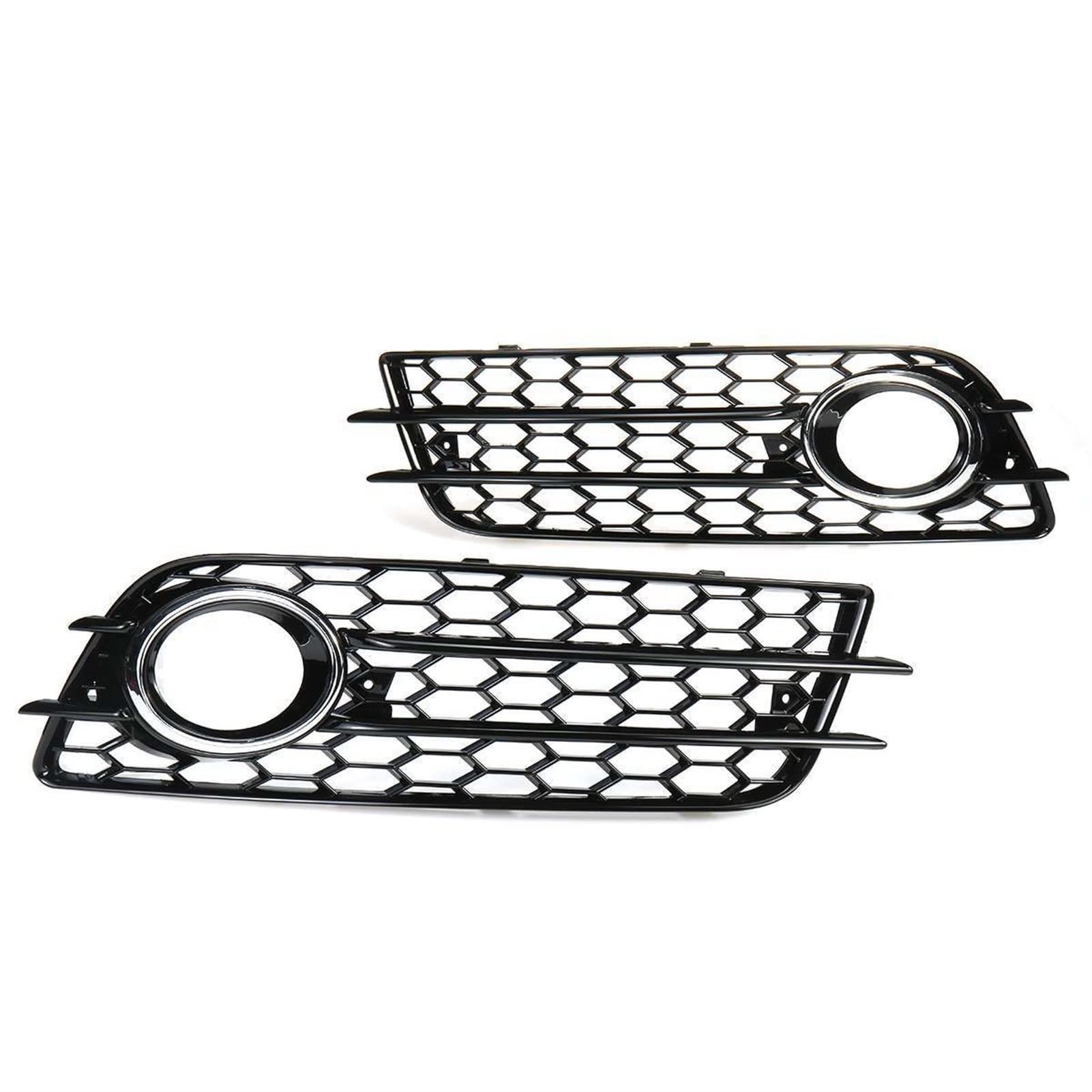 Pexorin 2PCS Auto Front Nebel Licht Kühlergrill Abdeckung Waben Nebel Lampe Grill, for Audi, for A4 B8 for, for S4 Stoßstange 2008-2012 8K0807681C 8K0807682C Austausch der Nebelscheinwerfergitterabde von Pexorin