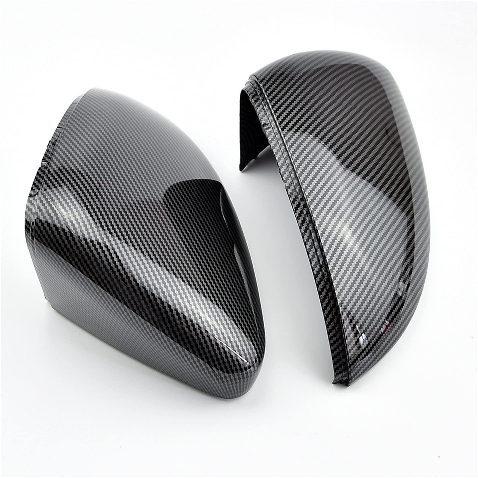 Pexorin 2PCS Spiegelabdeckungen Kappen Rückspiegelgehäuseabdeckung, for VW, for Golf, MK7 7.5 GTI 7 7R Carbon Bright Black Cover Autozubehör Abdeckung für Autotür-Außenspiegel(Carbon Look Black) von Pexorin