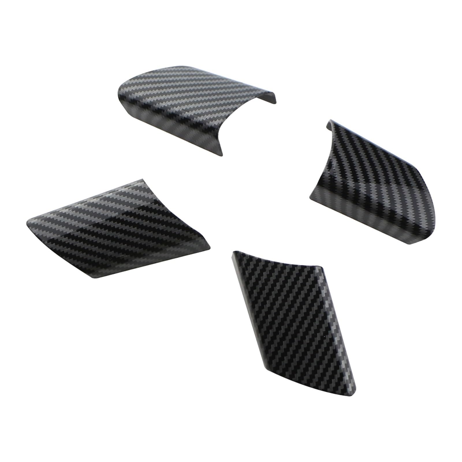 Pexorin 4 Teile/Satz Carbon Faser Lenkrad Panel Abdeckung Pailletten, for VW, for Polo 2003-2007 Fox 2004-2007 Auto Sticke Aufkleber für Lenkradrahmen von Pexorin