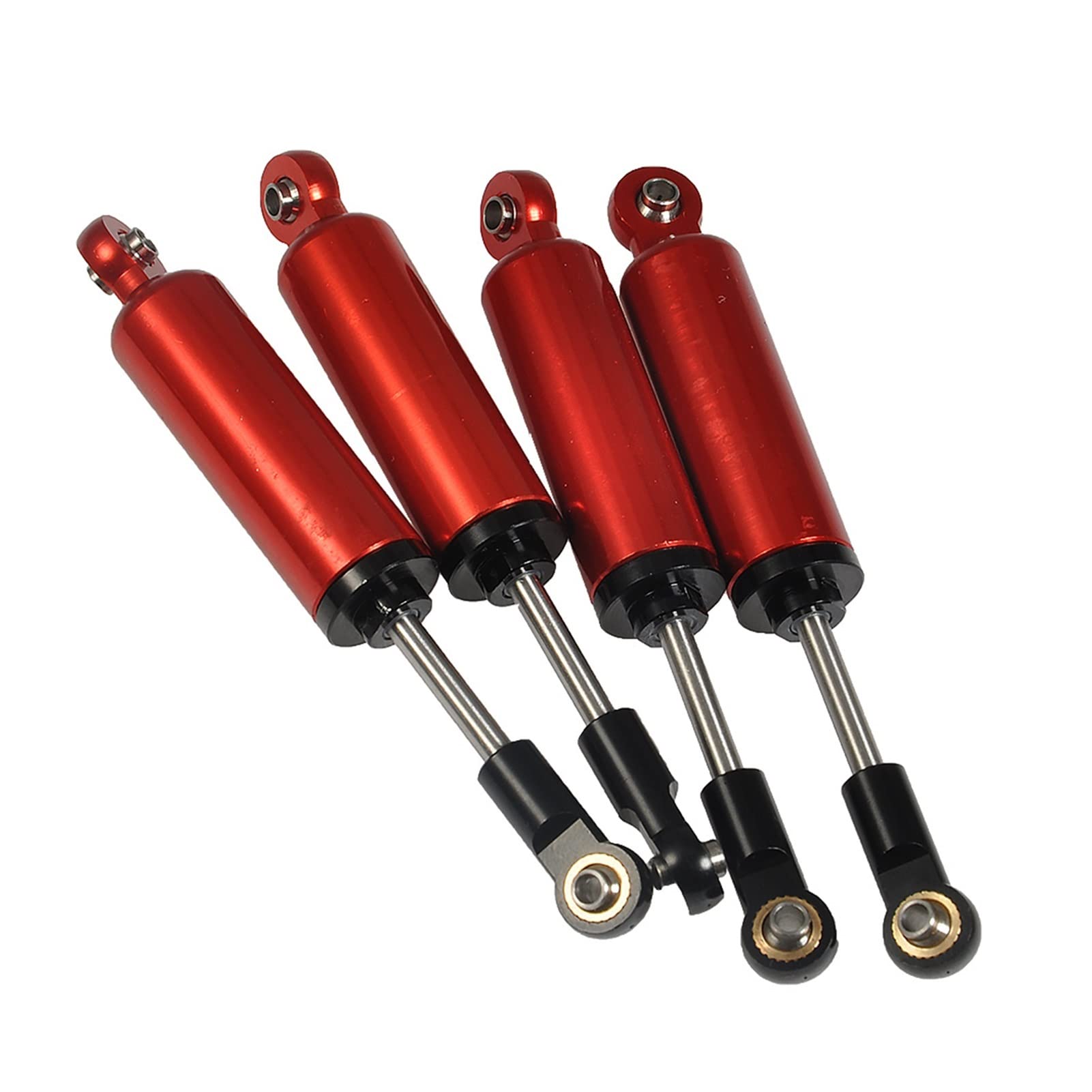 Pexorin 4PCS Metall Lift Suspension Stoßdämpfer 90mm Interne Feder Dämpfer, for 1:10 Axial SCX10 D90 RC Crawler Teile Ferngesteuerter Auto-Stoßdämpfer(Red) von Pexorin