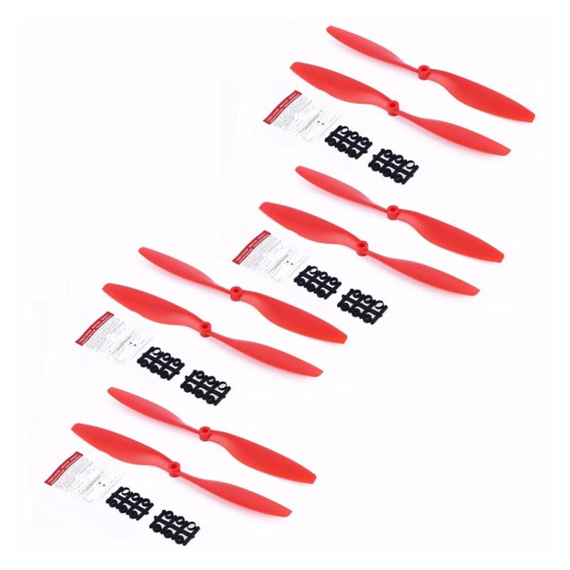 Pexorin 8 stücke 1045 Propeller Prop CW CCW Klinge DIY Kamera Drone Quad-Copter Ersatzteile Zubehör Mit Scheibe Flügel, for DJI, F450 F550 RC Propellerpropeller(Red) von Pexorin