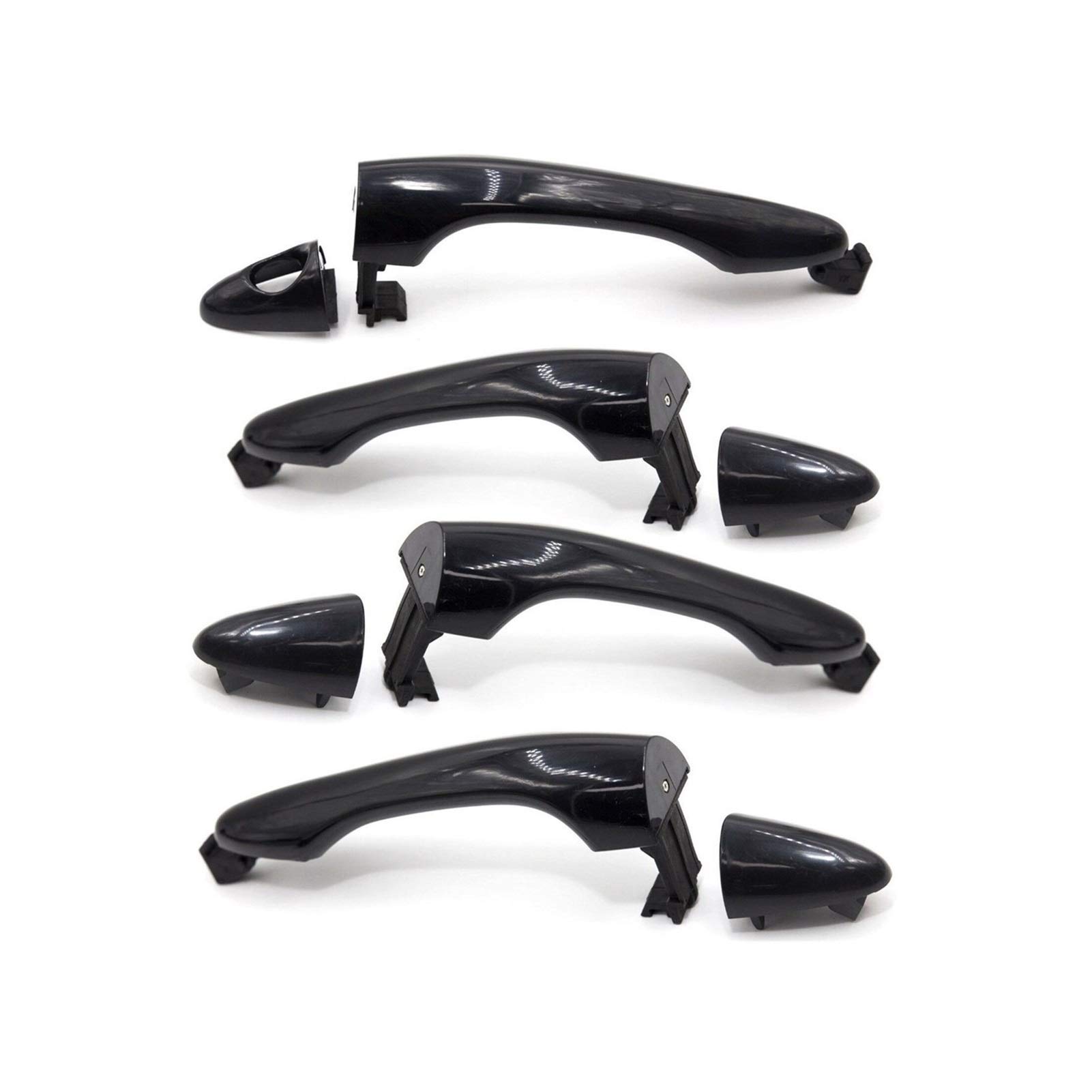 Pexorin 826512T000 826522T000 826622T000 836522T000 8 Stück vorne hinten Außentürgriff 1 Set schwarz, for Kia, Optima 2011 2012 2013 2014 2015 Autotürgriffabdeckung von Pexorin