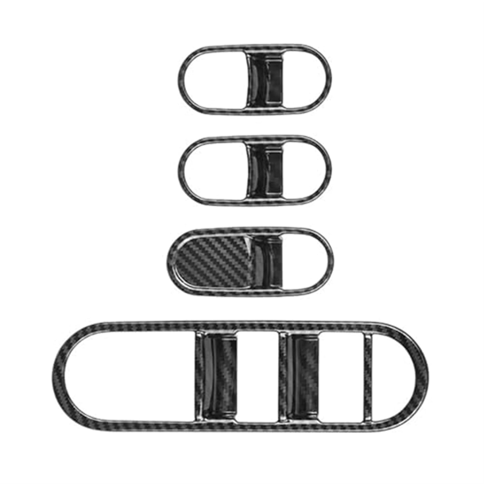 Pexorin Abdeckung for den Fensterheberknopfschalter des Autos, for Hyundai, Aini Krypton 5 IONIQ 2022+ B, Türarmlehnenverkleidung aus Kohlefaserglas, Fenstersteuerungsverkleidung Zierleiste für Fenste von Pexorin