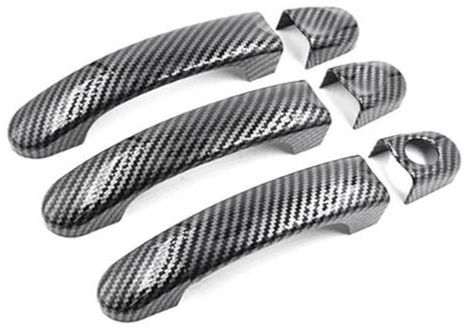 Pexorin Auto-Außentürgriff, for T5 T6, for Transporter Caravelle, for Caddy, Van-Außenseitenabdeckungsverkleidung Carbon FiberGloss Black Zierleiste für Außengriffe von Autos(Black 2) von Pexorin