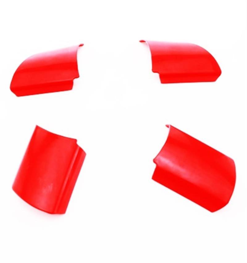 Pexorin Auto Lenkrad Dekoration Abdeckung Trim Aufkleber, for Ford, for Focus 2 MK2 2005 2006 2007 2008 2009 2010 2011 Edelstahl Lenkradfolie(RED) von Pexorin