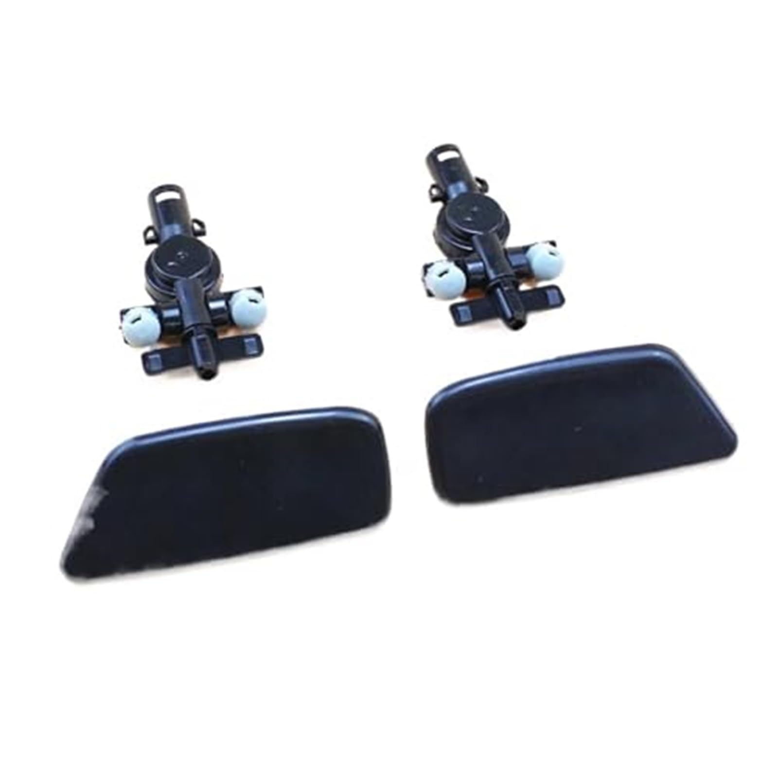 Pexorin Auto Styling 1PCS Frontstoßstange Scheinwerfer Sprühdüsenabdeckung Scheinwerferwaschdüsenkappe mit Halter, for Subaru, for Forester, 2009-2012 Schutzschild für Waschdüsen(Black Pair) von Pexorin