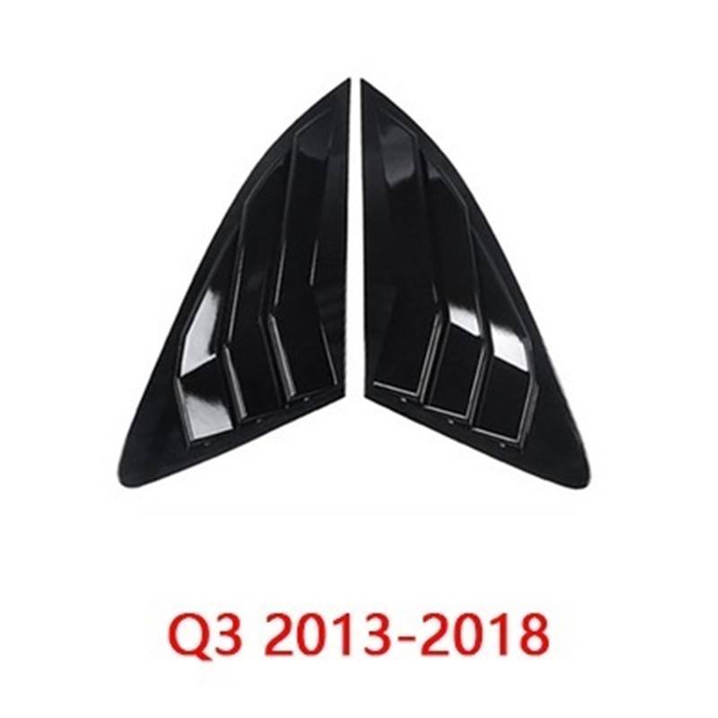 Pexorin Auto Styling Heckscheibe Dreieck Panel Zierleisten Dekoration Abdeckung Fensterläden Rahmen Aufkleber, for Audi, for Q3 Q5 Auto Außenzubehör Sonnenschutzabdeckung für Heckscheibe(A Black) von Pexorin