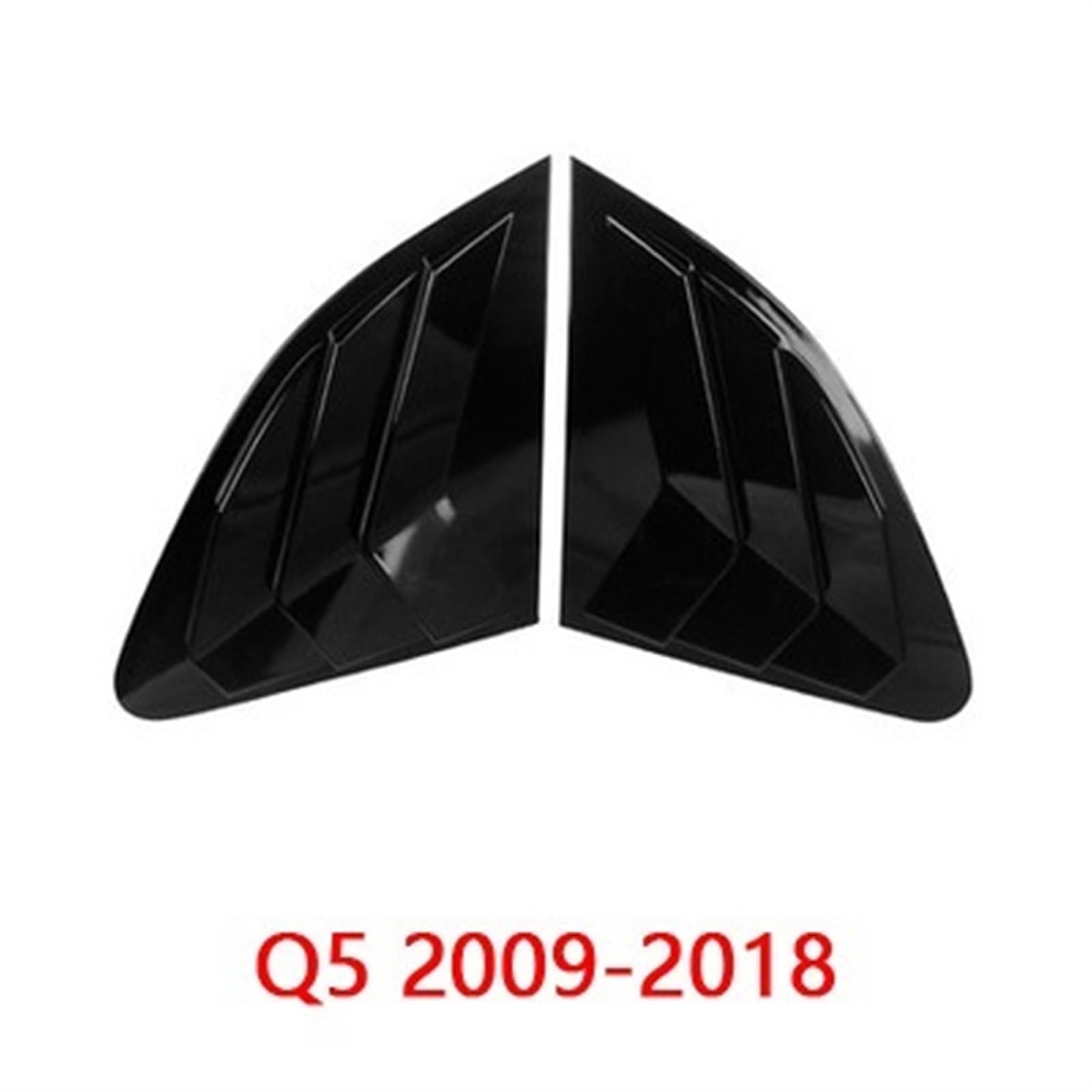 Pexorin Auto Styling Heckscheibe Dreieck Panel Zierleisten Dekoration Abdeckung Fensterläden Rahmen Aufkleber, for Audi, for Q3 Q5 Auto Außenzubehör Sonnenschutzabdeckung für Heckscheibe(C Black) von Pexorin