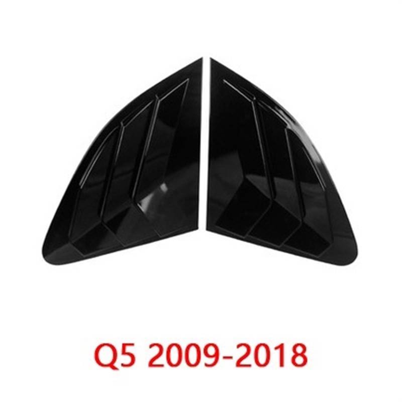 Pexorin Auto Styling Heckscheibe Dreieck Panel Zierleisten Dekoration Abdeckung Fensterläden Rahmen Aufkleber, for Audi, for Q3 Q5 Auto Außenzubehör Sonnenschutzabdeckung für Heckscheibe(C Black) von Pexorin