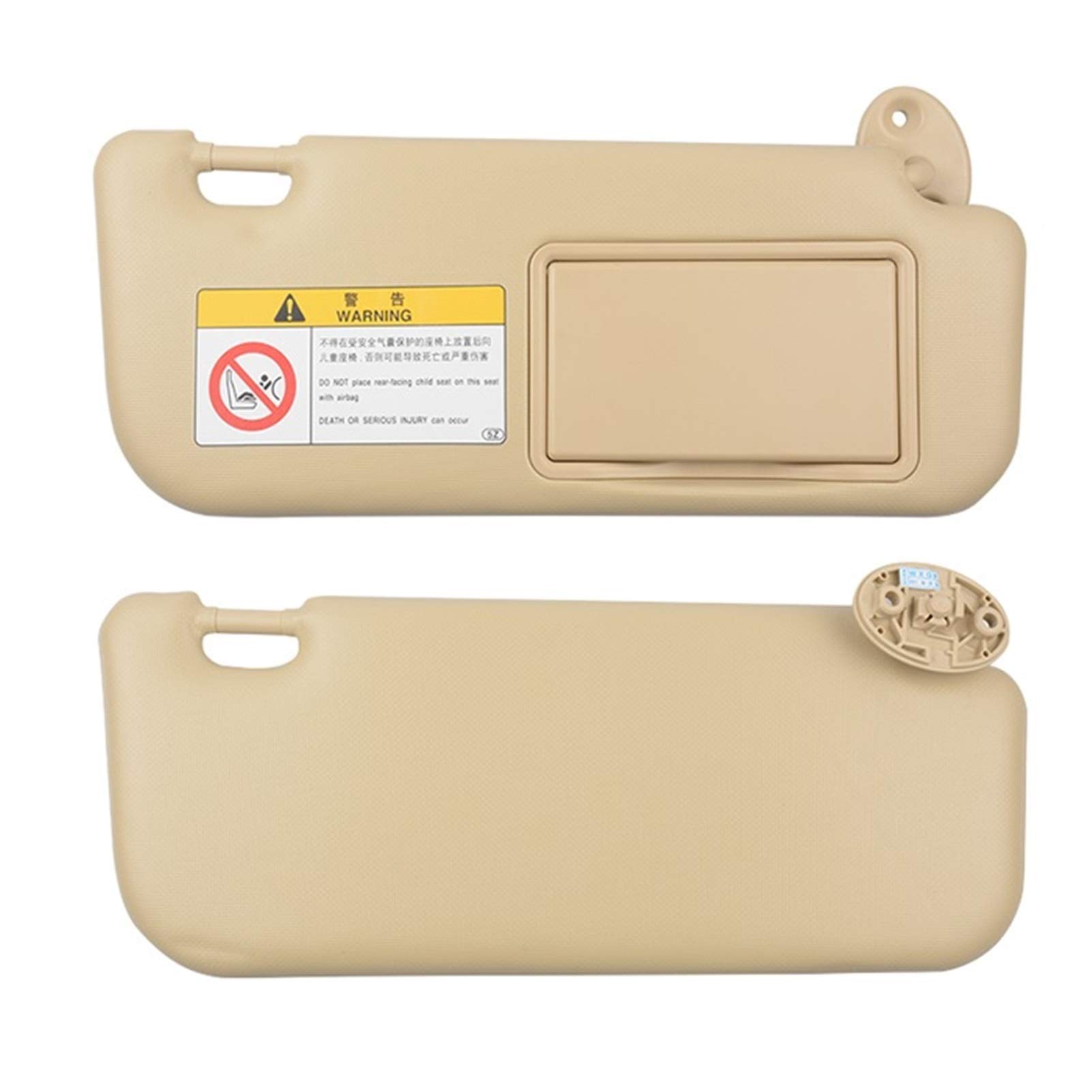 Pexorin Autozubehör Grau Beige Sonnenblende mit Make-up-Spiegel und Schrauben, for Corolla 2014 2015 2016 2017, 74320-02B21 74310-02K91 Ersatzzubehör für Sonnenblende(LH and RH beige) von Pexorin