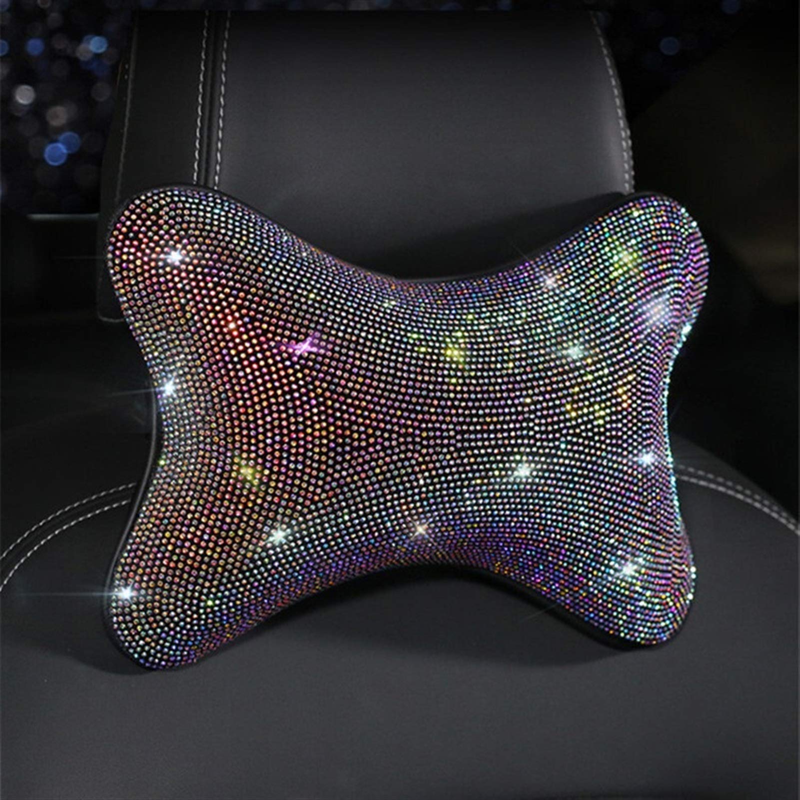 Pexorin Bling Vollkristall Lenkradbezug Strass Diamant Auto Lenkradbezüge Auto Styling Auto Zubehör Set Mädchen Lüftungsabdeckung für Fahrzeug-Klimaanlage(Neck Pillow) von Pexorin