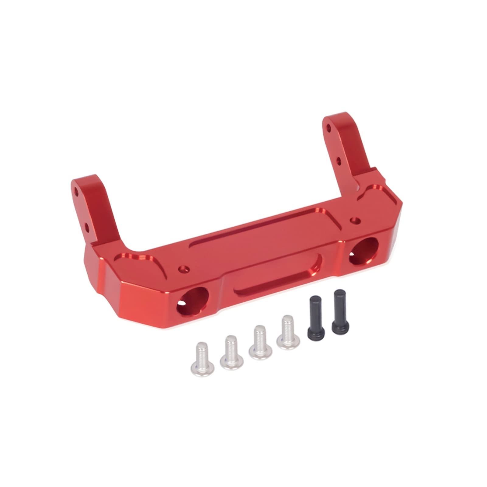 Pexorin CNC Aluminium Vorne Hinten Stoßstange Montieren 1/6 RC Auto Crawler Axial SCX6, for Jeep, JLU Wrangler Rubicon 4WD Chassis Stoßstangenteile für Spielzeugfahrzeuge(Front Red) von Pexorin