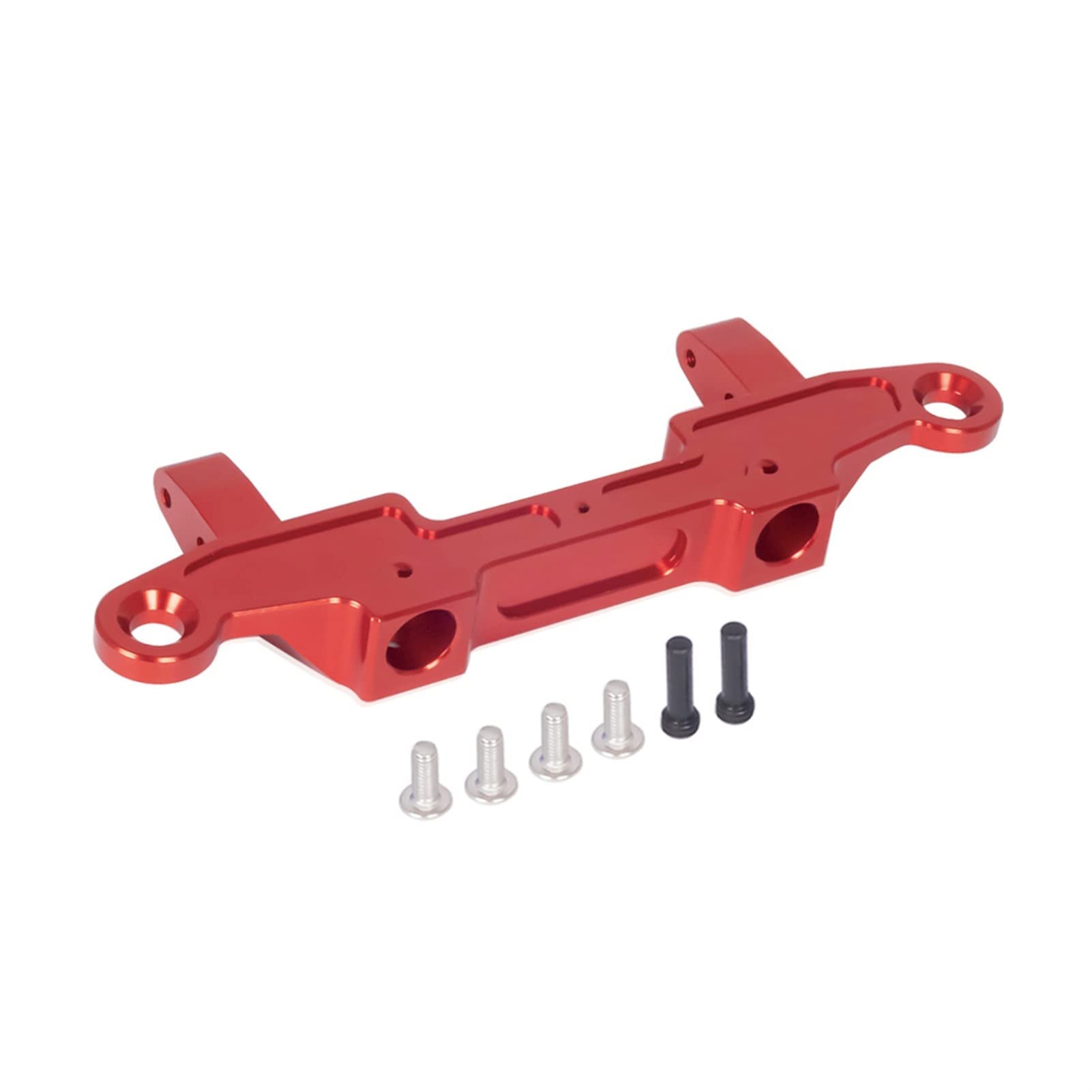 Pexorin CNC Aluminium Vorne Hinten Stoßstange Montieren 1/6 RC Auto Crawler Axial SCX6, for Jeep, JLU Wrangler Rubicon 4WD Chassis Stoßstangenteile für Spielzeugfahrzeuge(Rear Red) von Pexorin