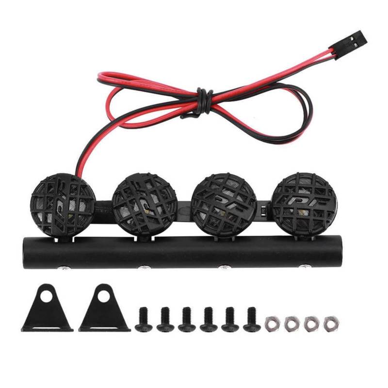 Pexorin Dachlampe DIY Gepäckträger Lampe Scheinwerfer Zubehör TRX4 /SCX10 1/10 RC Auto Crawler Auto Ersatzteile Gepäckträger Spielzeugauto-Abenteuer-Dachträger(4) von Pexorin