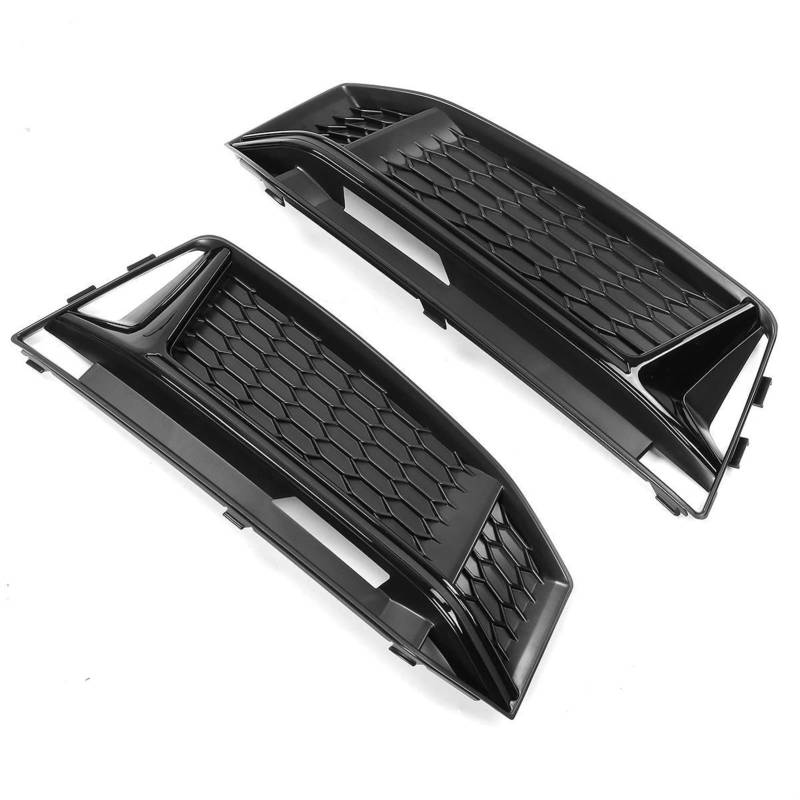 Pexorin EIN Paar Auto-Nebelscheinwerfer, Grill, Grill, Lampenabdeckung, Waben-Sechskant, for Audi, for A4 B9 for, S4 2016–2018 8W0807681K 8W0807682K Austausch der Nebelscheinwerfergitterabdeckung(Bla von Pexorin