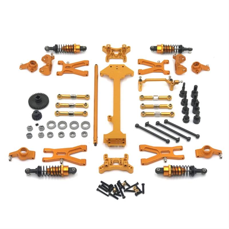 Pexorin Fernbedienung Auto Metall Upgrade Modifizierte Teile, for WLtoys, 1/18 A959 A949 A969 A979 K929 Ferngesteuerter Auto-Stoßdämpfer(Yellow) von Pexorin